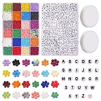 DIY Word Bracelet Making Kit, Including Glass Seed Round & Letter Acrylic Beads, Elastic Thread, Mixed Color(DIY-FS0004-76)