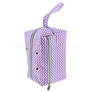 Oxford Zipper Knitting Bag, Yarn Storage Organizer, Crochet Hooks & Knitting Needles Bag, Wave, 13x21x11.5cm(PW-WG94882-02)
