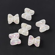 Opaque Acrylic Beads, AB Color, Bowknot, White, 13.5x15x7.5mm, Hole: 3.8mm(OACR-C008-07D)