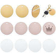 Elite 30Pcs 3 Colors Acrylic Big Pendant, Flat Round, Mixed Color, 50x1.5mm, Hole: 4mm, 10pcs/color(OACR-PH0004-14)