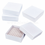 Olycraft 4Pcs Cardboard Test Tube Freezer Boxes, with 100 Compartments, Lab Supplies, Square, White, 131x131x50mm, Inner Diameter: 126x126mm(ODIS-OC0001-36)