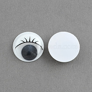 Colors Wiggle Googly Eyes Cabochons With Eyelash DIY Scrapbooking Crafts Toy Accessories, White, 15x3.5mm(KY-S003-15mm-04)