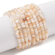 Natural Freshwater Shell Beads Strands, Dyed, Rondelle, PapayaWhip, 2x1mm, Hole: 0.5mm, about 231~235pcs/strand, 14.96''(38cm)(SHEL-P017-01A-10)