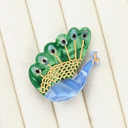 Cute Cellulose Acetate(Resin) Alligator Hair Clips, Hair Accessories for Girls, Peacock, 50x35x13mm(PW-WG95920-13)
