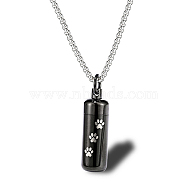 Stainless Steel Column Pendant Necklaces for Women, Urn Ashes Necklaces, Black, no size(SF8174-1)