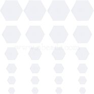 Paper Quilting Templates, English Paper Piecing, DIY Patchwork Sewing Crafts, Hexagon, White, 14~46x16~53x0.2mm, 100pcs/bag, 6bags/set(TOOL-CA0001-04)