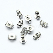 Brass Ear Nuts, Friction Earring Backs for Stud Earrings, Platinum, 5x4x2.5mm, Hole: 0.8mm(KK-I641-01P)