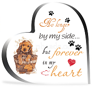 Heart-shaped with Word Acrylic Ornaments, Home Decorations, Dog Pattern, 99x10x99mm(DJEW-WH0241-004)