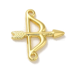304 Stainless Steel Connector Charms, Bow and Arrow Link, Real 18K Gold Plated, 22.5x21x2mm, Hole: 1.6mm(STAS-Q322-10G)