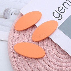 Frosted Plastic Snap Hair Clips, with Metal Clip, for Women and Girls, Oval, Light Salmon, 56x26mm(OHAR-PW0001-454D)