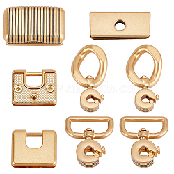 Zinc Alloy Bag Making Accessories, including Bag Lock Clasp, Suspension Clasp, Golden, 14~47.5x25~40x7~20.5mm, 8pcs/set(FIND-WH0120-11G)