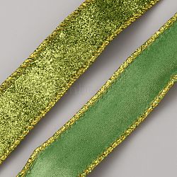 25 Yards Velvet Ribbon, for Gift Decoration Accessories, Green Yellow, 1-1/8 inch(27mm), about 25.00 Yards(22.86m)/Roll(OCOR-WH0077-131)