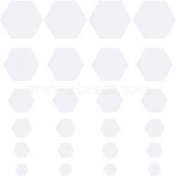 Paper Quilting Templates, English Paper Piecing, DIY Patchwork Sewing Crafts, Hexagon, White, 14~46x16~53x0.2mm, 100pcs/bag, 6bags/set(TOOL-CA0001-04)