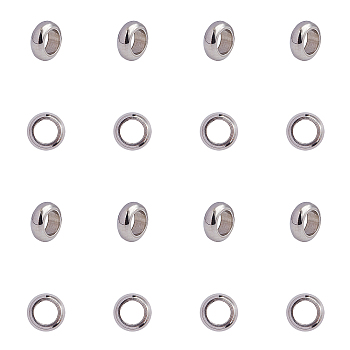 304 Stainless Steel Spacer Beads, Ring, Stainless Steel Color, 5x2mm, Hole: 3mm, 200pcs/box