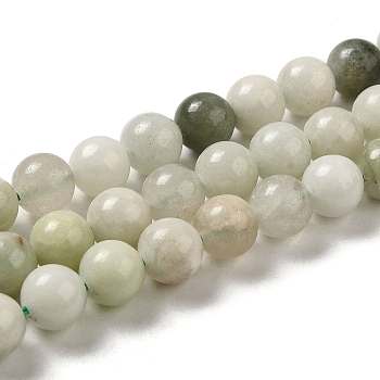 Natural Jade Beads Strands, Round, 8~8.5mm, Hole: 1.1mm, about 45pcs/strand, 15.28''(38.8cm)