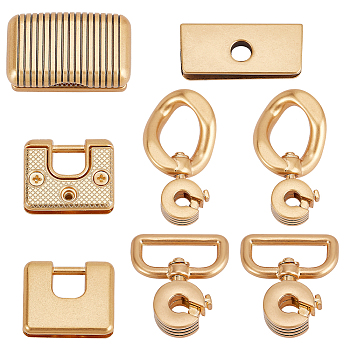 Zinc Alloy Bag Making Accessories, including Bag Lock Clasp, Suspension Clasp, Golden, 14~47.5x25~40x7~20.5mm, 8pcs/set