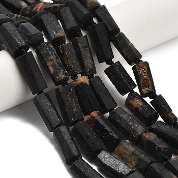 Natural Black Tourmaline Beads Strands, Faceted, Column, Grade AB, 11~18x7~8.5x6~8mm, Hole: 1.4mm, about 31~32pcs/strand, 15.55~17.20''(39.5~43.7cm)