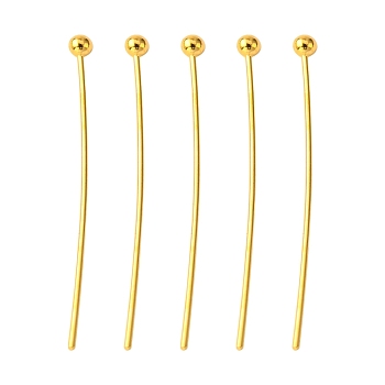 Brass Ball Head pins, Cadmium Free & Lead Free, Golden, 25x0.5mm, 24 Gauge, Head: 2mm, about 781pcs/50g