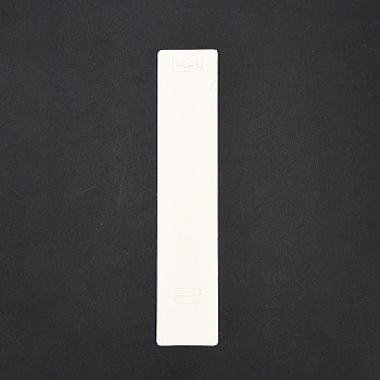 Paper Necklace Display Cards, Rectangle, White, 19.5x4x0.06cm
