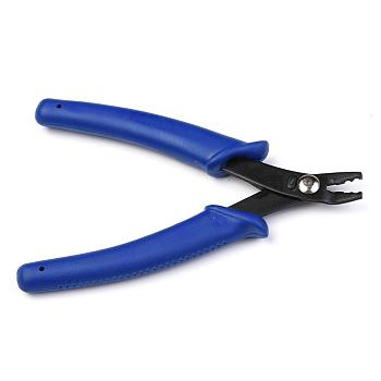 45# Carbon Steel Jewelry Tools Crimper Pliers for Crimp Beads, Dark Blue, 125x80x14mm
