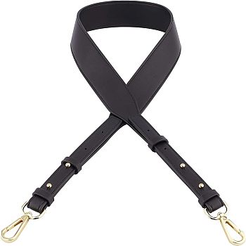 Microfiber Eco-Friendly Imitation Leather Shoulder Strap, with Alloy Swivel Clasps, for Bag Straps Replacement Accessories, Black, 102x3.7x0.35cm, Clasp: 59x27x7.5mm