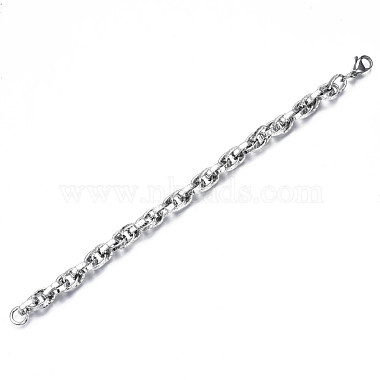 201 bracelet chaîne corde en acier inoxydable avec motif initial x pour homme femme(BJEW-S057-79)-2