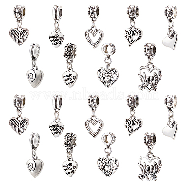 22mm Heart Alloy Dangle Charms