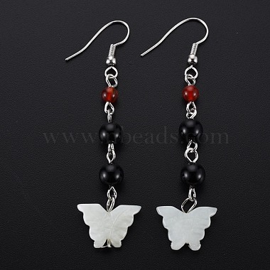 Butterfly Natural New Jade Dangle Earrings for Girl Women(EJEW-S212-001)-2