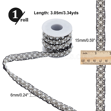 Imitation Polyester with ABS Plastic Beaded Trimming(OCOR-CA0001-25)-2