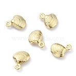 Brass Pendants, Cadmium Free & Lead Free, Shell Shape, Real 24K Gold Plated, 10x8x3mm, Hole: 1mm(KK-O131-17G-B)