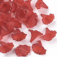 Transparent Acrylic Beads, Calla Lily, Frosted, FireBrick, 40.5x33x35mm, Hole: 1.8mm(X-BSF796-C12)