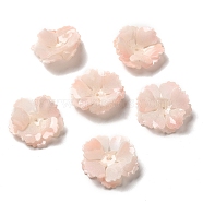 Flower Bead Cap, for DIY Jewelry Making, Pink, 27~29x7~9mm, Hole: 0.9~1mm(SACR-C002-04B)