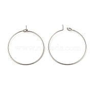 316 Surgical Stainless Steel Wine Glass Charms Rings, Hoop Earring Findings, DIY Material for Basketball Wives Hoop Earrings, Stainless Steel Color, 29x25x0.7mm, 21 Gauge(STAS-L214-01D)