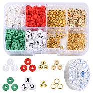 Christmas Theme DIY Bracelet Making Kit, Including Polymer Clay Disc & Acrylic Letter & Plastic Spacer Beads, Iron Jump Rings & Spacer Beads, Mixed Color, 914Pcs/set(DIY-YW0007-03)