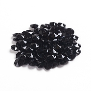 Glass Charms, Faceted, Cone, Black, 8x4mm, Hole: 1~1.2mm(RGLA-L026-A09)