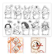 PVC Plastic Stamps, for DIY Scrapbooking, Photo Album Decorative, Cards Making, Stamp Sheets, Rabbit Pattern, 16x11x0.3cm(DIY-WH0167-56-1045)