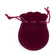 Gourd Velvet Bags, Dark Red, 9.5x7.5cm(TP-R005-04)