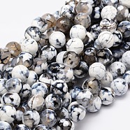 Dyed Natural Agate Faceted Round Beads Strands, Dark Gray, 10mm, Hole: 1mm, about 38pcs/strand, 14.5 inch(G-E320C-10mm-07)