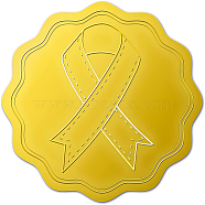 Self Adhesive Gold Foil Embossed Stickers, Medal Decoration Sticker, Awareness Ribbon Pattern, 5x5cm(DIY-WH0211-172)