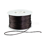 Round Nylon Thread, Rattail Satin Cord, for Chinese Knot Making, Coconut Brown, 1mm, 100yards/roll(NWIR-R005-032)