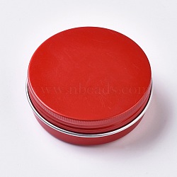 Round Aluminium Tin Cans, Aluminium Jar, Storage Containers for Cosmetic, Candles, Candies, with Screw Top Lid, Red, 5.5x2.1cm, Inner Diameter: 4.9cm(X-CON-WH0068-88A-02)