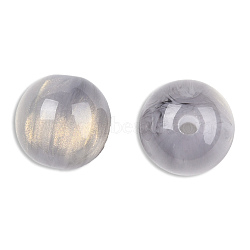 Resin Beads, Imitation Cat Eye, Round, Silver, 12mm, Hole: 1.6~1.8mm(RESI-N034-15-X10)