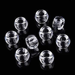 Transparent Plastic Beads, Barrel, Clear, 9x6mm, Hole: 3.8mm(X-KY-T025-01-E09)