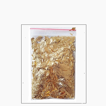 Foil Chip Flake, for Resin Craft, Nail Art, Painting, Gilding Decoration Accessories, Golden, Bag: 100x50mm