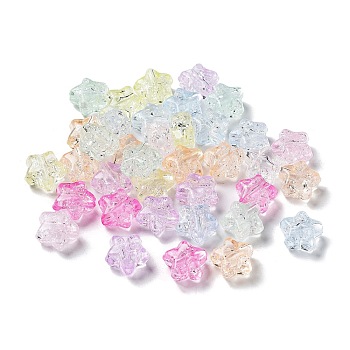 Transparent Acrylic Beads, Star, Mixed Color, 10x11x6mm, Hole: 2mm, about 1500pcs/500g
