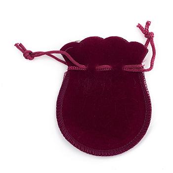 Gourd Velvet Bags, Dark Red, 9.5x7.5cm
