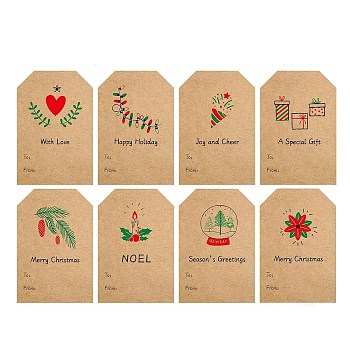 Christmas Theme Paper Stickers, Self-adhesive Decorative Stickers Decals, Rectangle, BurlyWood, 158x216x0.2mm, Sticker: 75x50mm