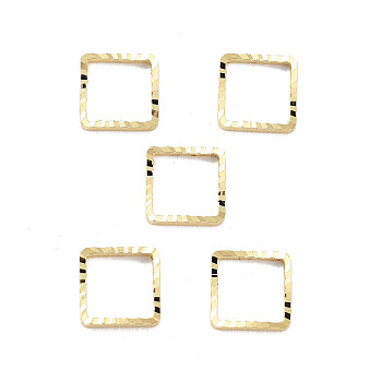 Brass Beads Frames, Cadmium Free & Lead Free, Square, Real 24K Gold Plated, 6x6x1mm