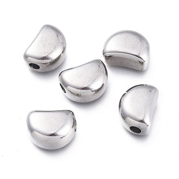 304 Stainless Steel Beads, Half Round, Stainless Steel Color, 11.5x8.5x5.8mm, Hole: 2.5mm