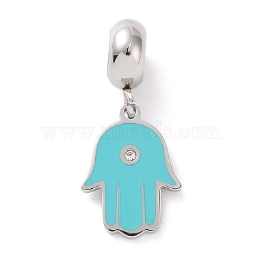 Turquoise Palm 304 Stainless Steel Dangle Charms